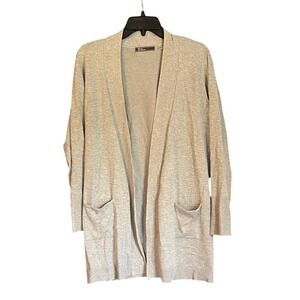 89th & Madison Womens Open Front‎ Longline Cardigan Sweater Grey Large